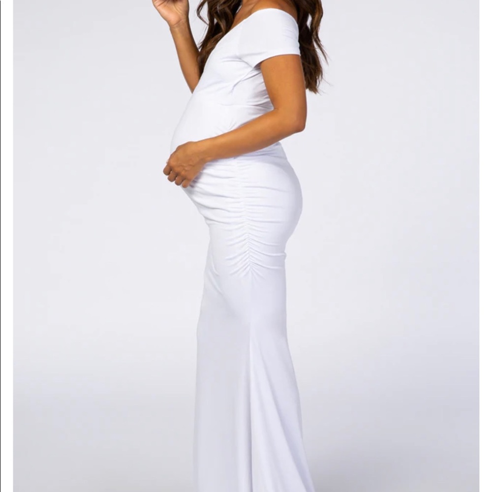 Pinkblush Off Shoulder Wrap Maternity Gown